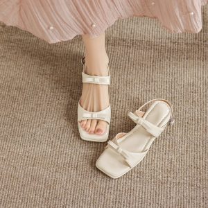 Women's Open Toe Chunky Heel Sandals - Style k.html